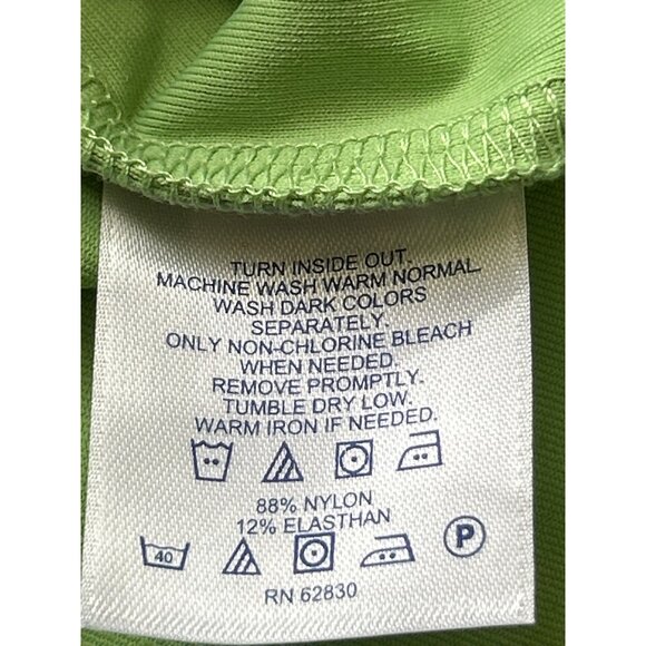 Lands End Womens Green V-Neck 3/4 Sleeve Top S 6-8 Nylon/Spandex Stretch - Picture 4 of 6